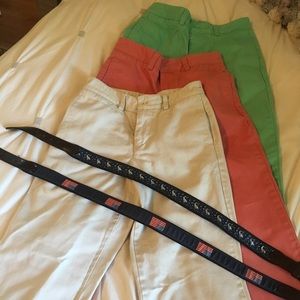 Pack of Boys vineyard vines pants and belts